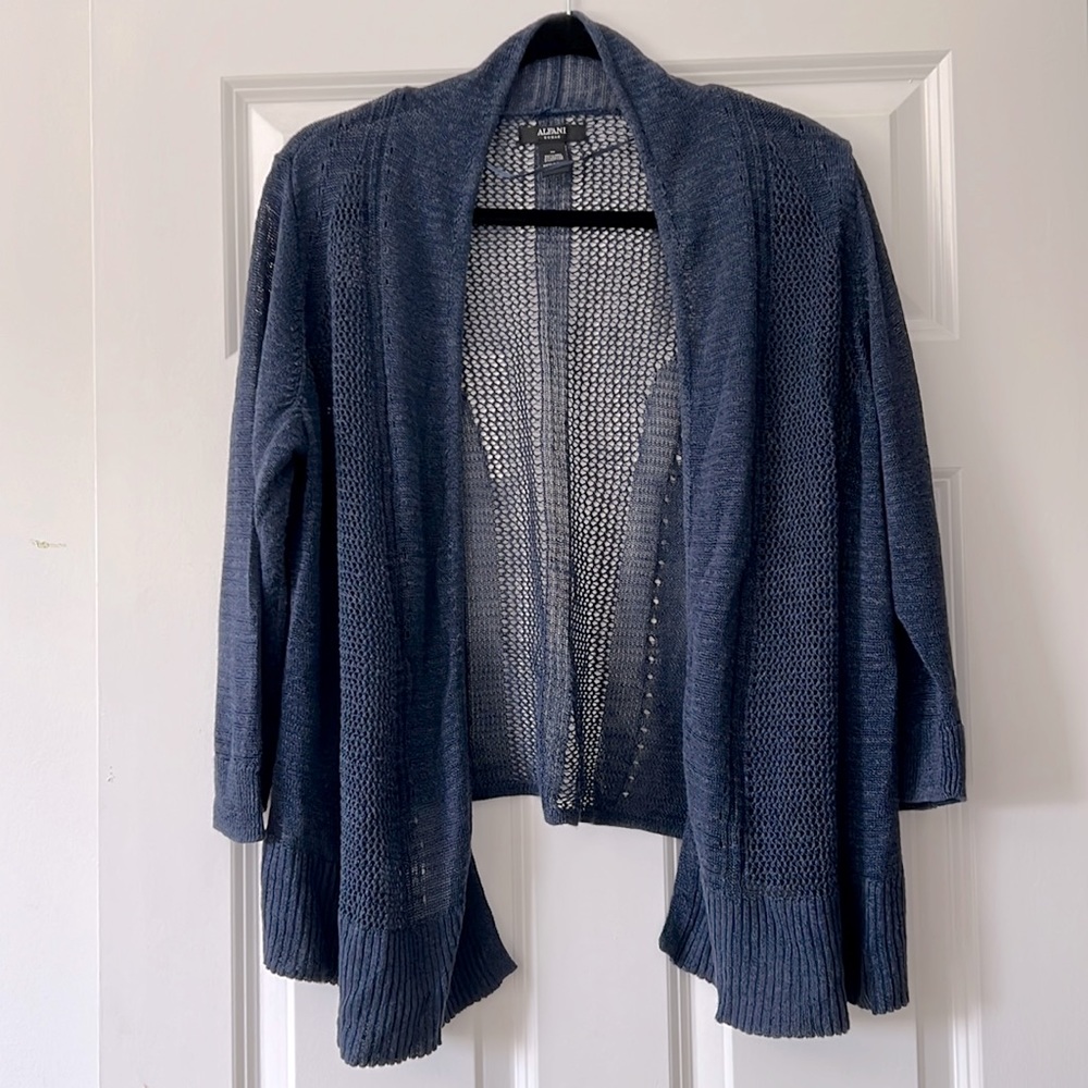 Alfani Woman Navy Open Front Cardigan